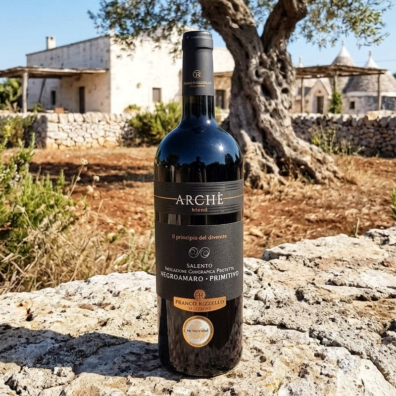 vino blend salento negroamaro primitivo 2021 enoteca bottega imperiale archè 