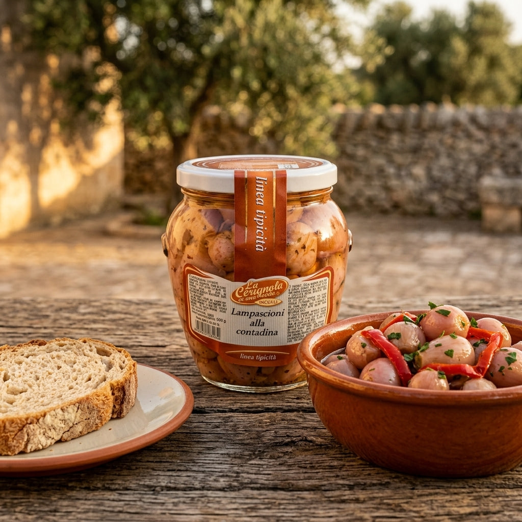 Lampascioni della nonna alla contadina, conserva tradizionale pugliese